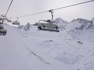 Krzesełko Eisjoch i widok na dolna czesc trasy