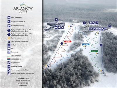 Arłamów - mapa tras narciarskich