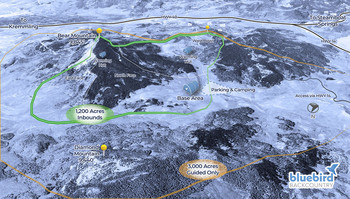 Mapa Bluebird ośrodka narciarskiego bez wyciągów