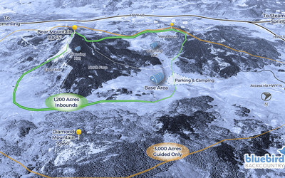 Mapa Bluebird ośrodka narciarskiego bez wyciągów