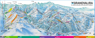 Grandvalira - Soldeu El Tarter - mapa tras narciarskich