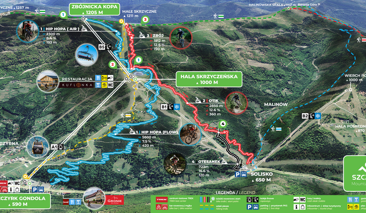 Mapa letnia Szczyrk Mountain Resort