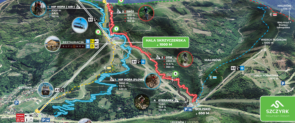 Mapa letnia Szczyrk Mountain Resort