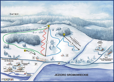 Polana Sosny - mapa tras narciarskich