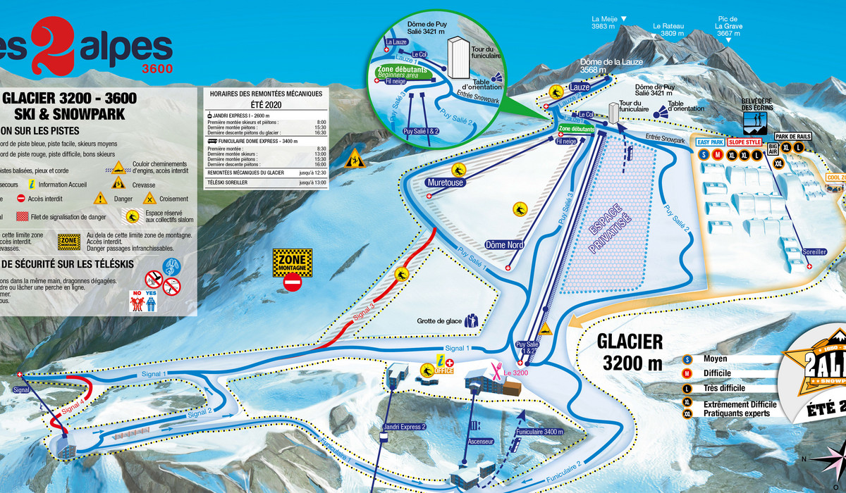 Letni teren narciarski na lodowcu Les 2 Alpes (źródło: les2alpes.com)