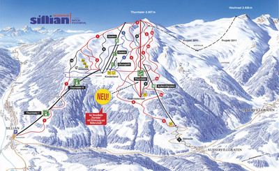 Sillian - Hochpustertal - mapa tras narciarskich
