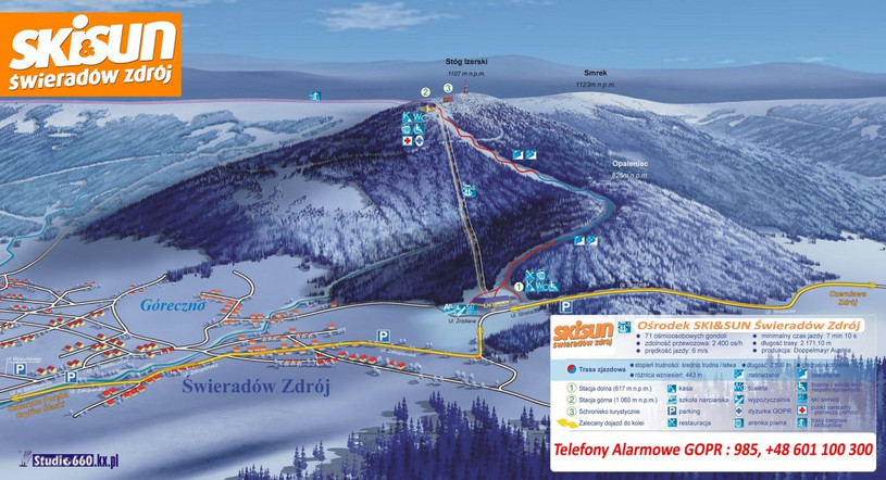 Mapa tras narciarskich Ski&Sun Świeradów Zdrój Mapa tras narciarskich Ski&Sun Świeradów Zdrój