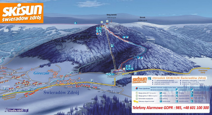 Mapa tras narciarskich Ski&Sun Świeradów Zdrój