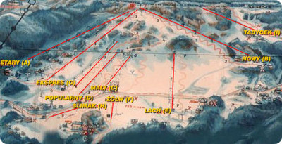 Stacja Narciarska - Sucha Dolina - mapa tras narciarskich