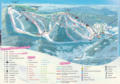 Gerardmer - mapa tras narciarskich