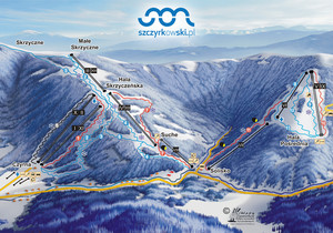 Mapa tras narciarskich Szczyrkowski Ośrodek Narciarski