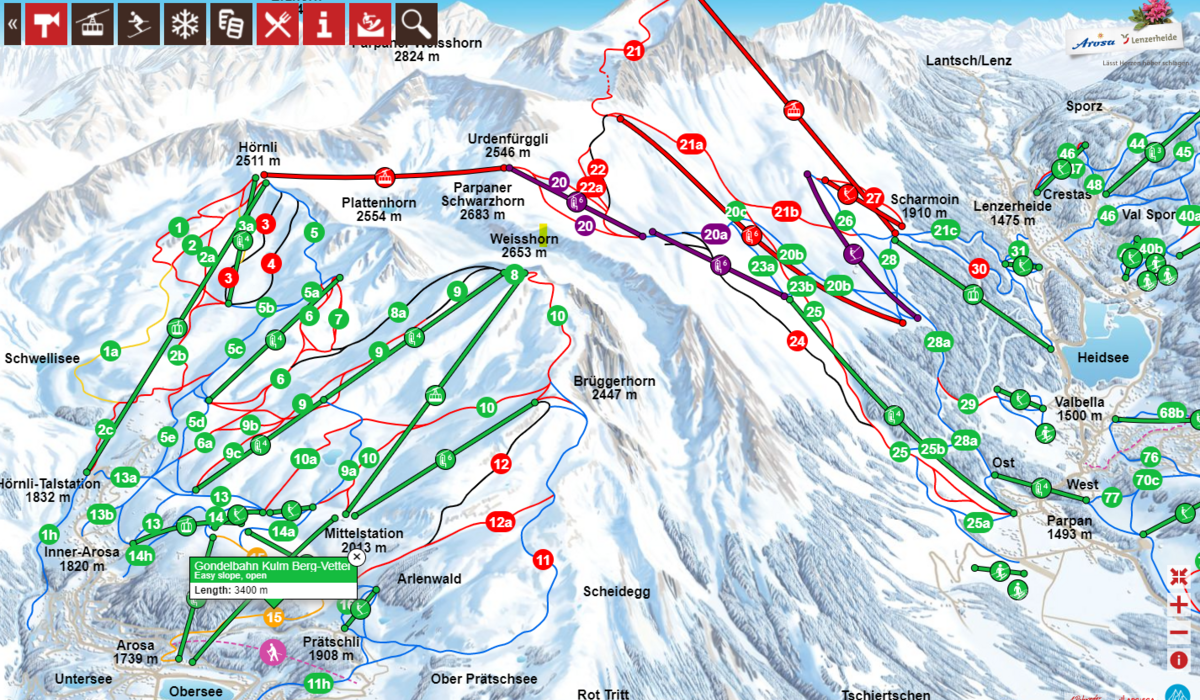 Mapa tras Arosa Lenzerheide