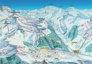 4 Vallées - mapa tras narciarskich