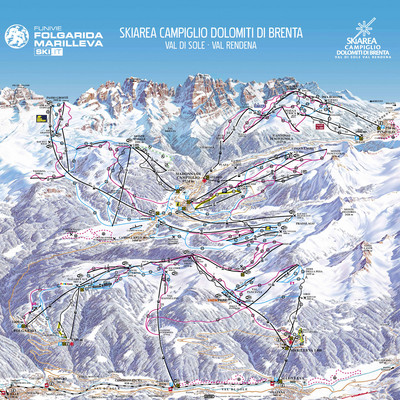 Folgarida Marilleva - mapa tras narciarskich