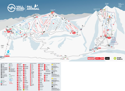 Vallnord - Arinsal - Pal - mapa tras narciarskich