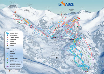 Sauze Supersauze - mapa tras narciarskich
