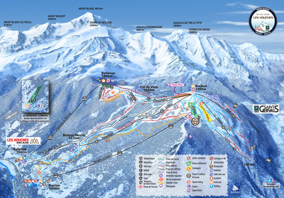 Les Houches - mapa tras narciarskich