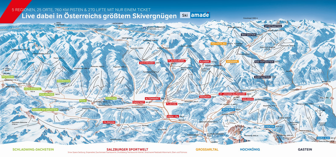 Ski amade Panorama tras narciarskich