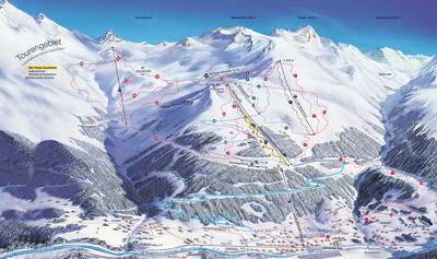 Bergbahnen See - mapa tras narciarskich