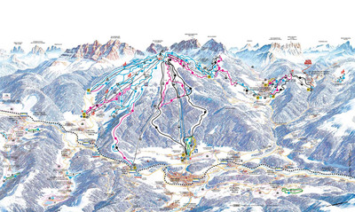 Plan de Corones - Kronplatz - mapa tras narciarskich