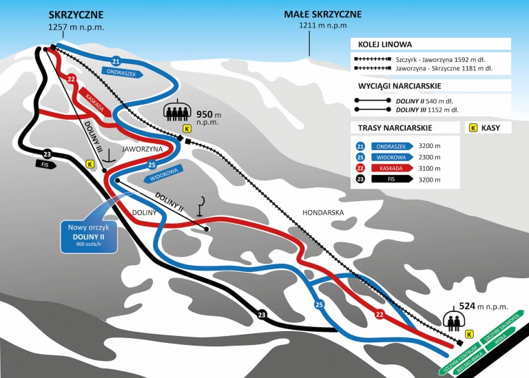 Na Ilustracji Przedstawiono Schematyczny Przebieg Tras Narciarskich Narty.pl: Szczyrk Skrzyczne czarna trasa FIS