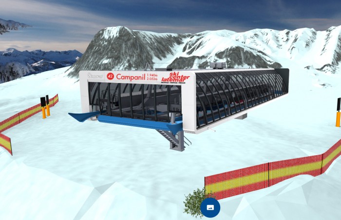 Campanil nowy 6-osobowy wyciąg (render) Campanil nowy 6-osobowy wyciąg (render)