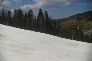 Wisła Cieńków Widok na trasę kolei krzesełkowej