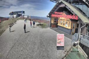 Krynica Jaworzyna Krynicka Widok na trasę dla dzieci na szczycie (1100 m n.p.m.)