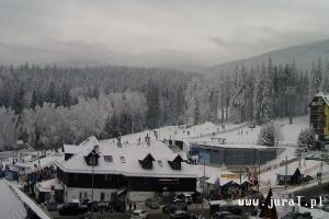 Szklarska Poręba Szrenica Ski Arena Widok na dolną stację wyciągu