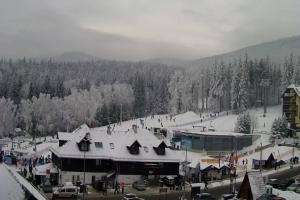 Szklarska Poręba Szrenica Ski Arena Widok na dolną stację wyciągu
