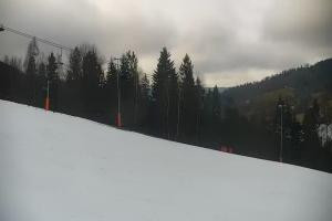 Wisła Cieńków Widok na trasę kolei krzesełkowej