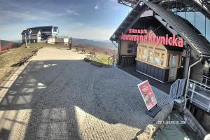 Krynica Jaworzyna Krynicka Widok na trasę dla dzieci na szczycie (1100 m n.p.m.)