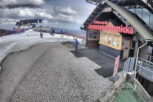 Krynica Jaworzyna Krynicka Widok na trasę dla dzieci na szczycie (1100 m n.p.m.)