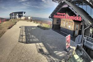 Krynica Jaworzyna Krynicka Widok na trasę dla dzieci na szczycie (1100 m n.p.m.)
