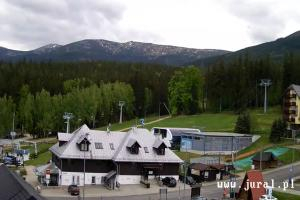 Szklarska Poręba Szrenica Ski Arena Widok na dolną stację wyciągu