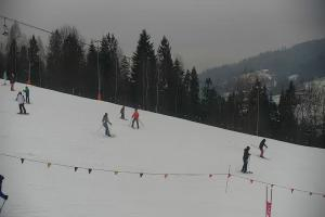 Wisła Cieńków Widok na trasę kolei krzesełkowej