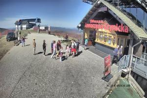 Krynica Jaworzyna Krynicka Widok na trasę dla dzieci na szczycie (1100 m n.p.m.)