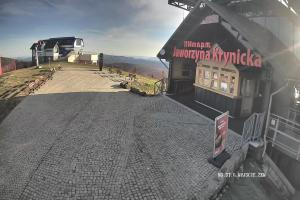 Krynica Jaworzyna Krynicka Widok na trasę dla dzieci na szczycie (1100 m n.p.m.)