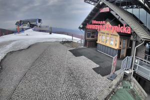 Krynica Jaworzyna Krynicka Widok na trasę dla dzieci na szczycie (1100 m n.p.m.)