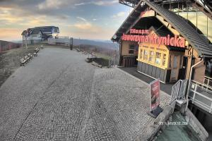 Krynica Jaworzyna Krynicka Widok na trasę dla dzieci na szczycie (1100 m n.p.m.)