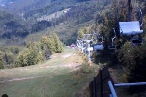 Kamera: Ośrodek Narciarski Stożek Widok z górnej stacji krzesełka na stok Wisła Ośrodek Narciarski Stożek Widok z górnej stacji krzesełka na stok