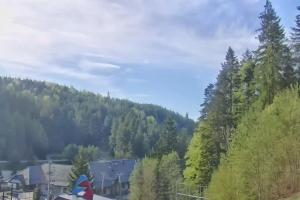 Krynica Jaworzyna Krynicka Widok ze stacji dolnej kolei gondolowej (648 m n.p.m.)