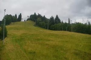 Wisła Cieńków Widok na trasę kolei krzesełkowej