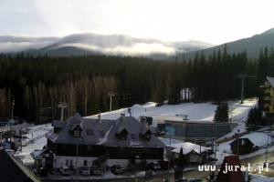 Szklarska Poręba Szrenica Ski Arena Widok na dolną stację wyciągu