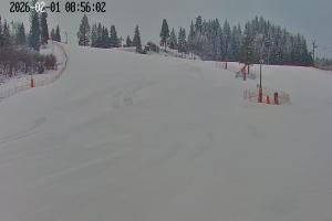 Niedzica Polana Sosny widok na stok narciarski