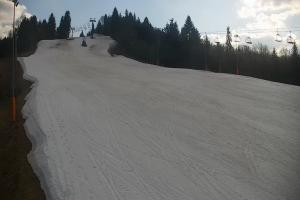 Wisła Cieńków Widok na trasę kolei krzesełkowej