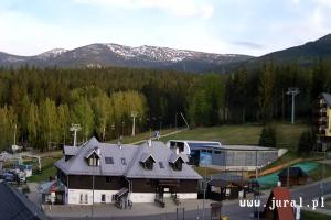 Szklarska Poręba Szrenica Ski Arena Widok na dolną stację wyciągu