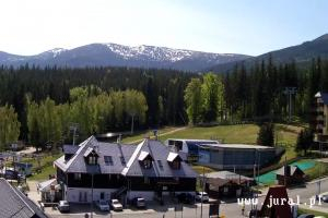 Szklarska Poręba Szrenica Ski Arena Widok na dolną stację wyciągu