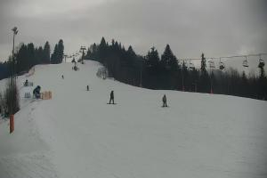 Wisła Cieńków Widok na trasę kolei krzesełkowej