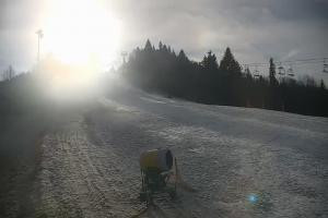 Kamera: Cieńków Widok na trasę kolei krzesełkowej Wisła Cieńków Widok na trasę kolei krzesełkowej